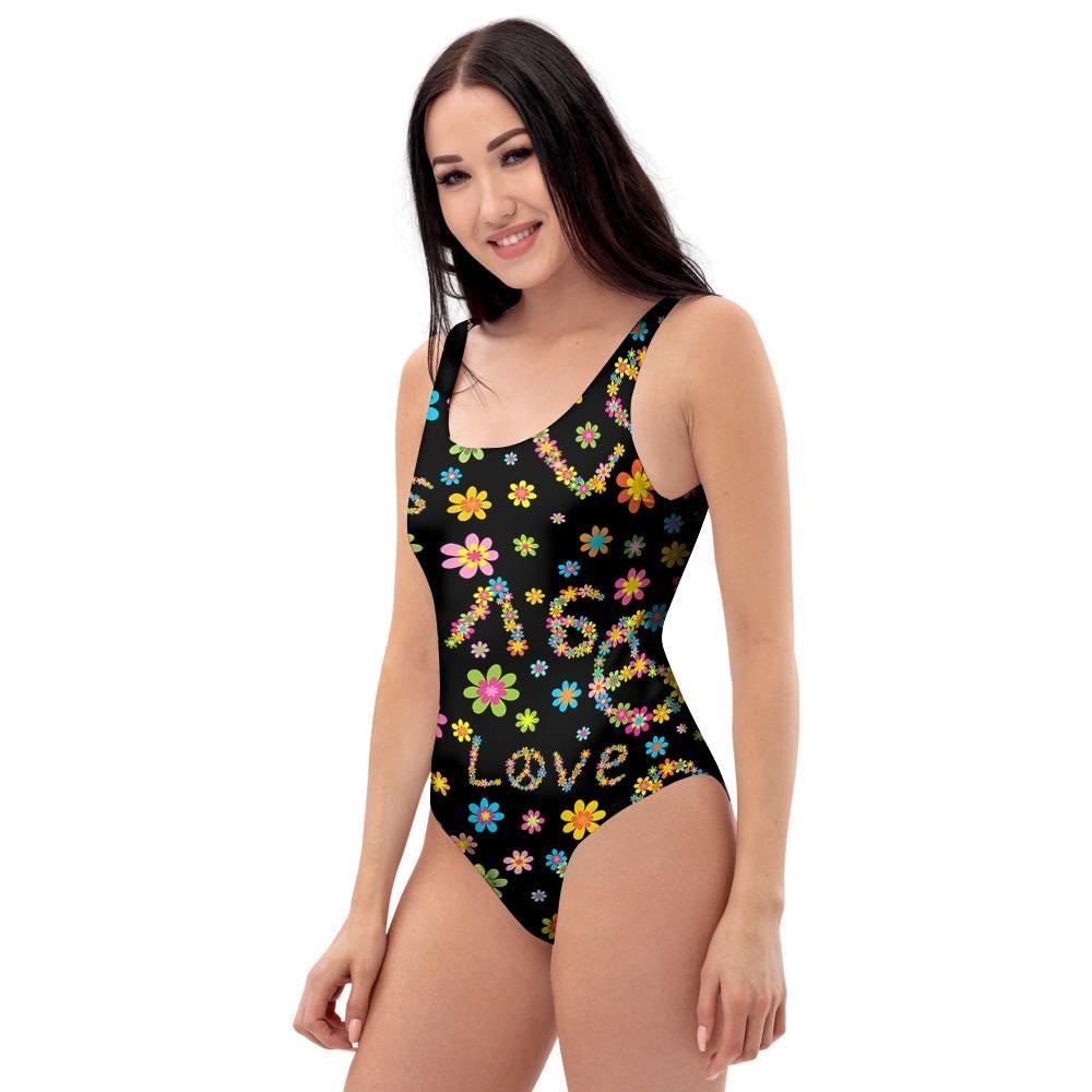 Hippie Love Floral One Piece Swimsuite-grizzshop