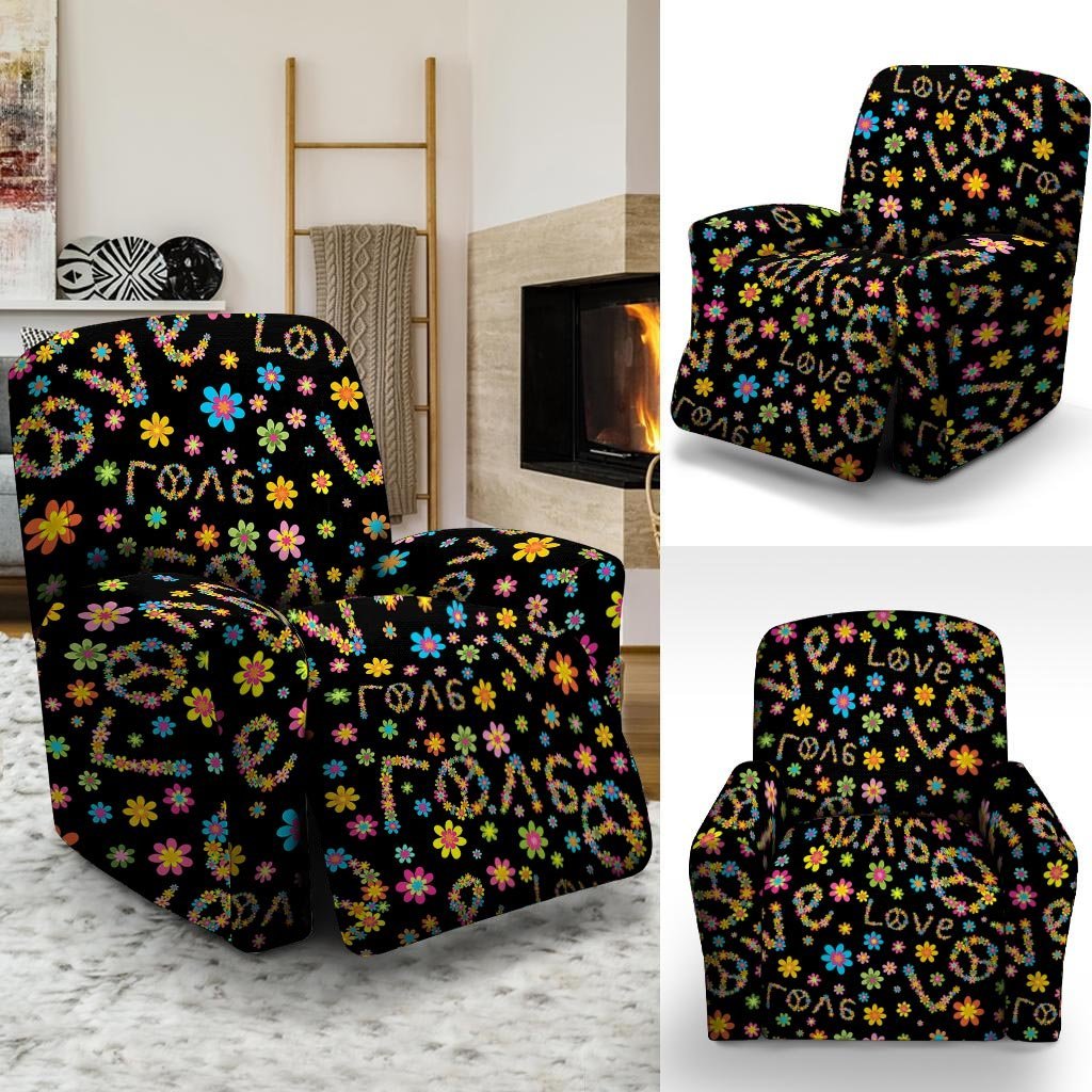 Hippie Love Floral Recliner Cover-grizzshop