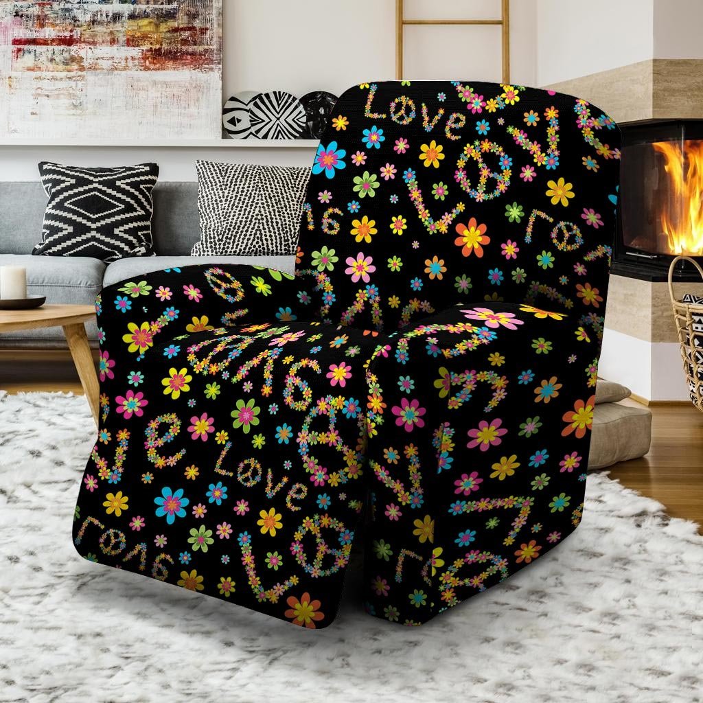 Hippie Love Floral Recliner Cover-grizzshop