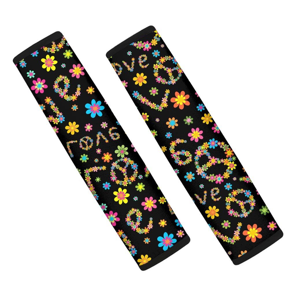 Hippie Love Floral Seat Belt Cover-grizzshop