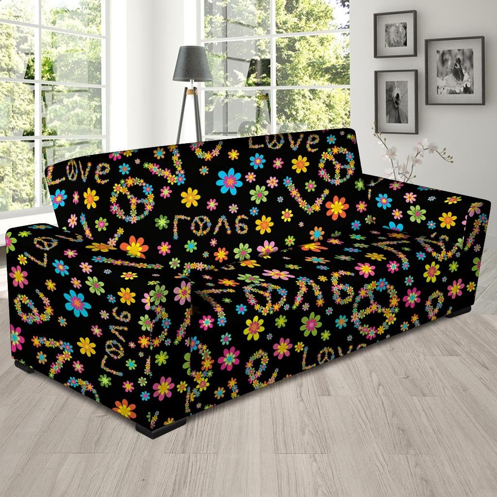 Hippie Love Floral Sofa Cover-grizzshop