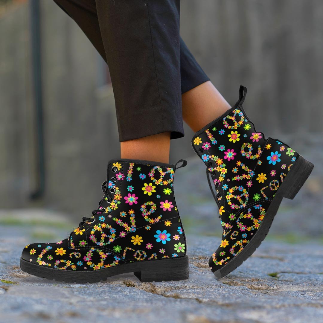 Hippie Love Floral Women's Boots-grizzshop