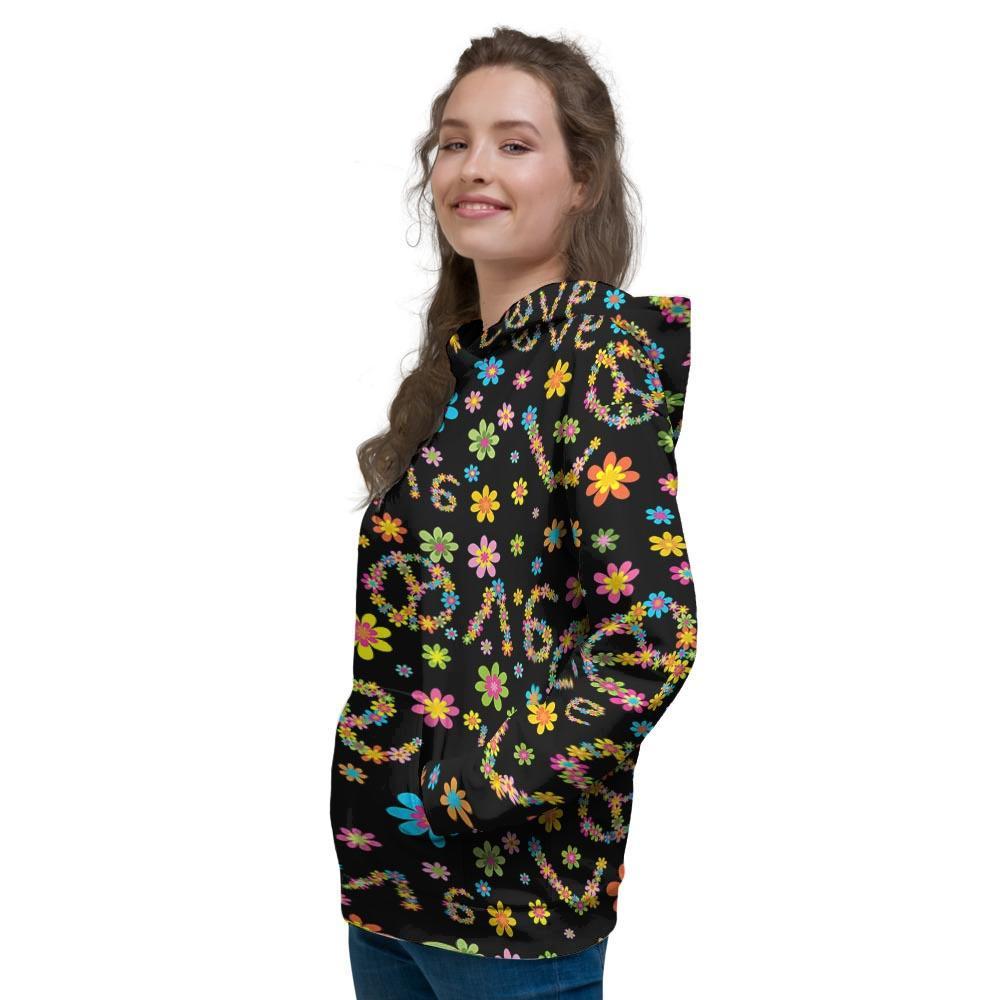 Hippie Love Floral Women's Hoodie-grizzshop