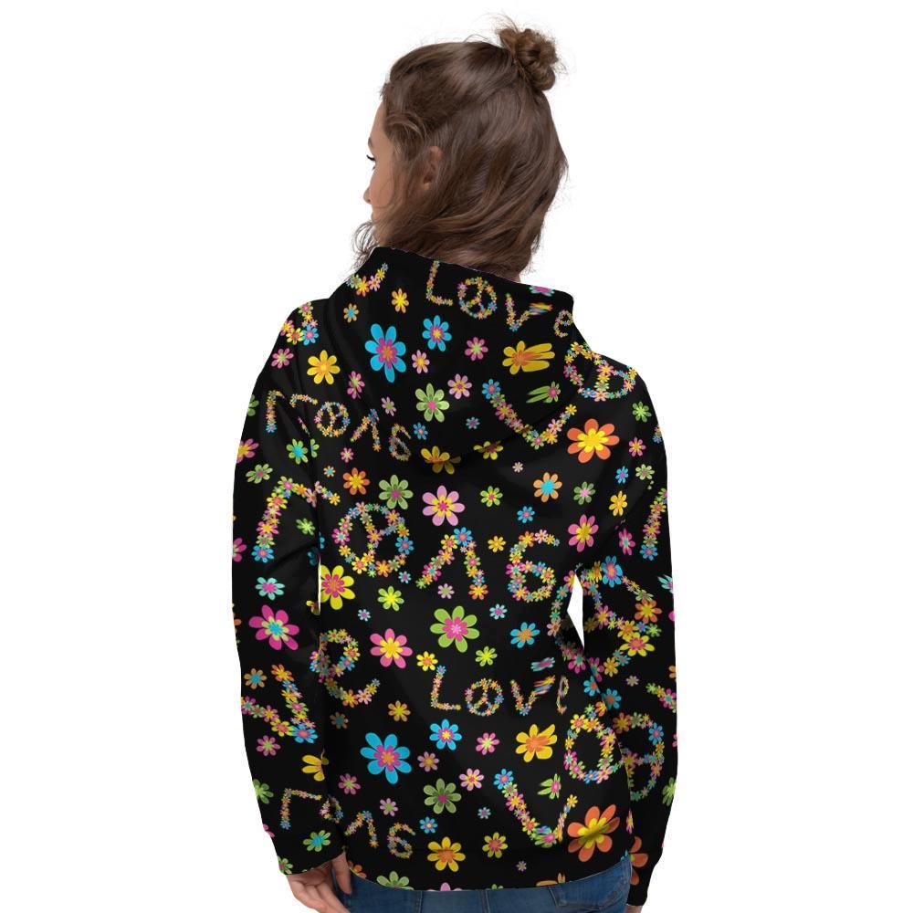 Hippie Love Floral Women's Hoodie-grizzshop