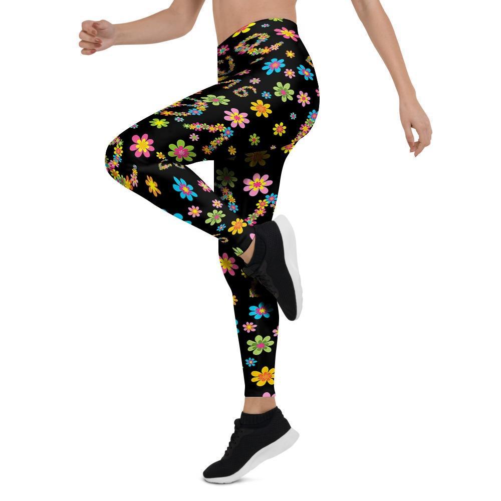 Hippie Love Floral Women's Leggings-grizzshop