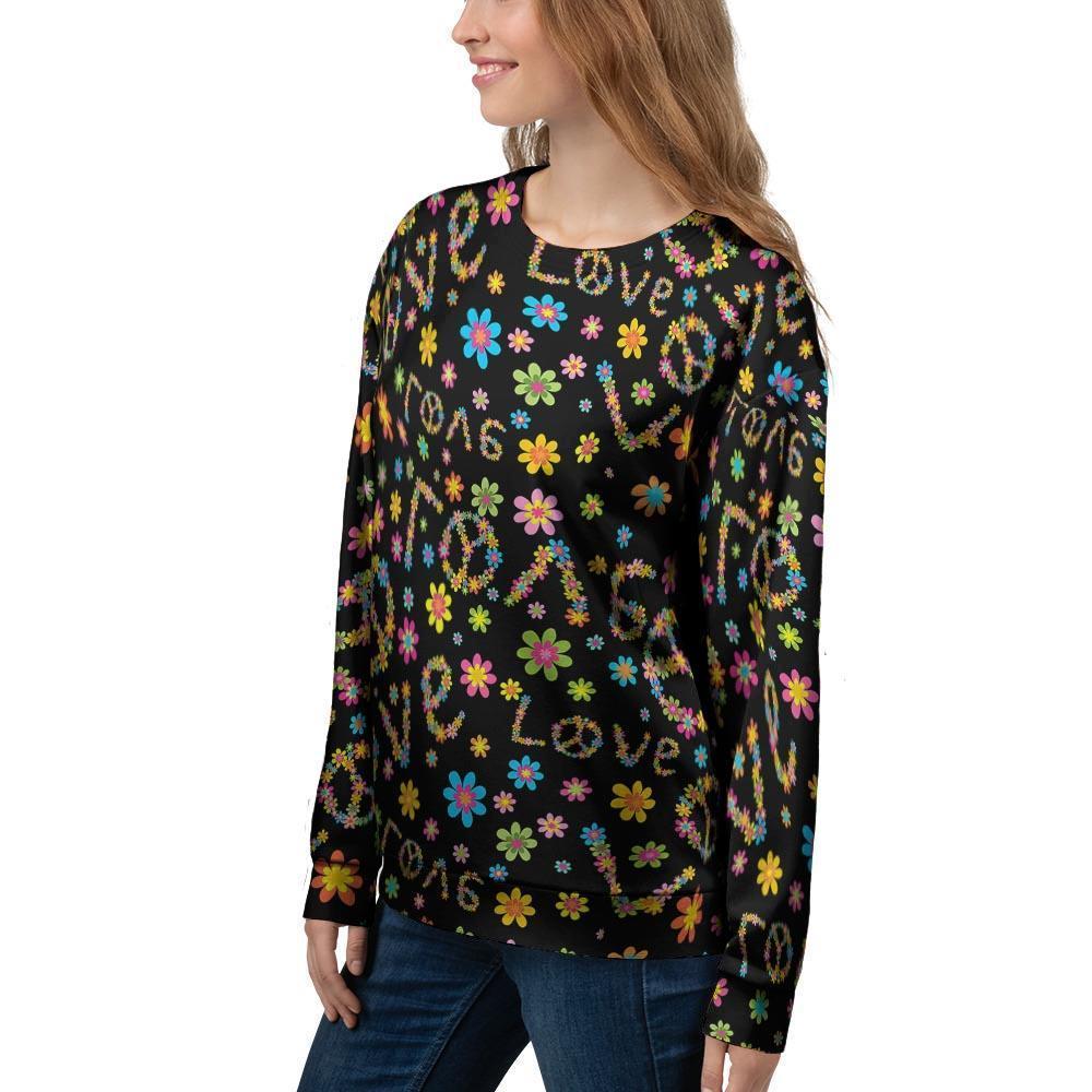 Hippie Love Floral Women's Sweatshirt-grizzshop