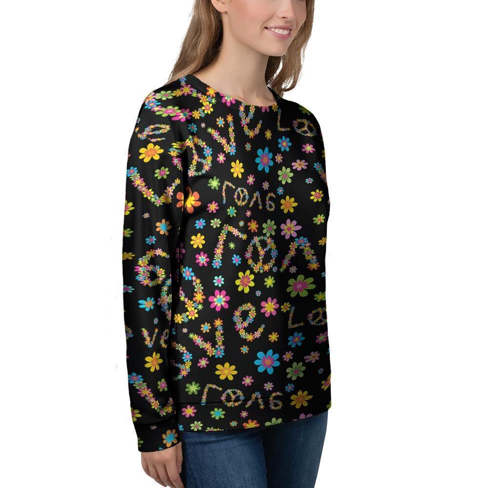 Hippie Love Floral Women's Sweatshirt-grizzshop