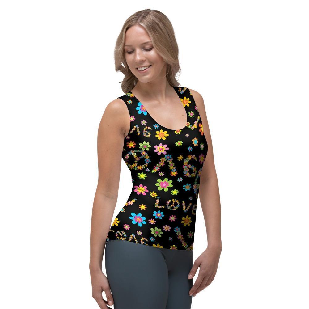 Hippie Love Floral Women's Tank Top-grizzshop
