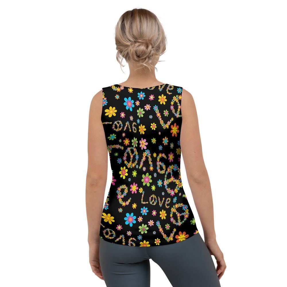 Hippie Love Floral Women's Tank Top-grizzshop
