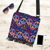 Hippie Music Van Peace Sign Pattern Print Crossbody Bags-grizzshop