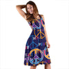 Hippie Music Van Peace Sign Pattern Print Dress-grizzshop