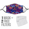 Hippie Music Van Peace Sign Pattern Print Face Mask-grizzshop