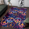 Hippie Music Van Peace Sign Pattern Print Floor Mat-grizzshop