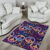 Hippie Music Van Peace Sign Pattern Print Floor Mat-grizzshop