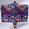 Hippie Music Van Peace Sign Pattern Print Hooded Blanket-grizzshop