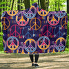 Hippie Music Van Peace Sign Pattern Print Hooded Blanket-grizzshop