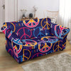 Hippie Music Van Peace Sign Pattern Print Loveseat Cover-grizzshop