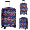 Hippie Music Van Peace Sign Pattern Print Luggage Cover Protector-grizzshop