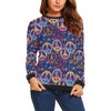 Hippie Music Van Peace Sign Pattern Print Women Crewneck Sweatshirt-grizzshop