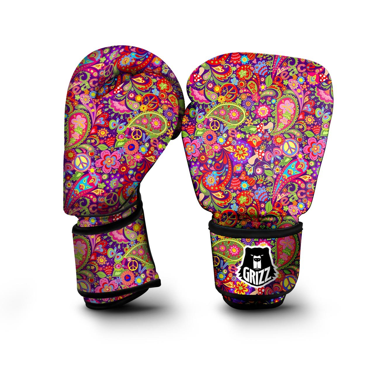 Hippie Paisley Boxing Gloves-grizzshop