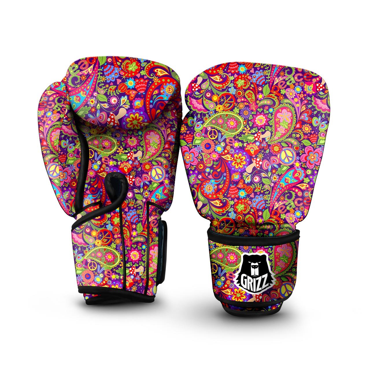 Hippie Paisley Boxing Gloves-grizzshop