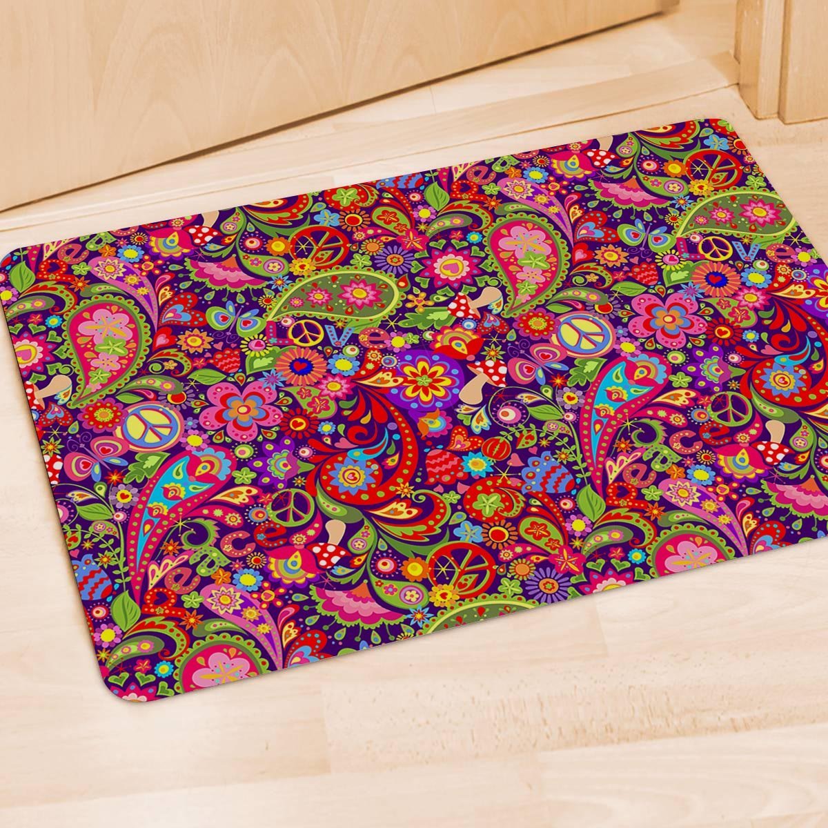 Hippie Paisley Door Mat-grizzshop