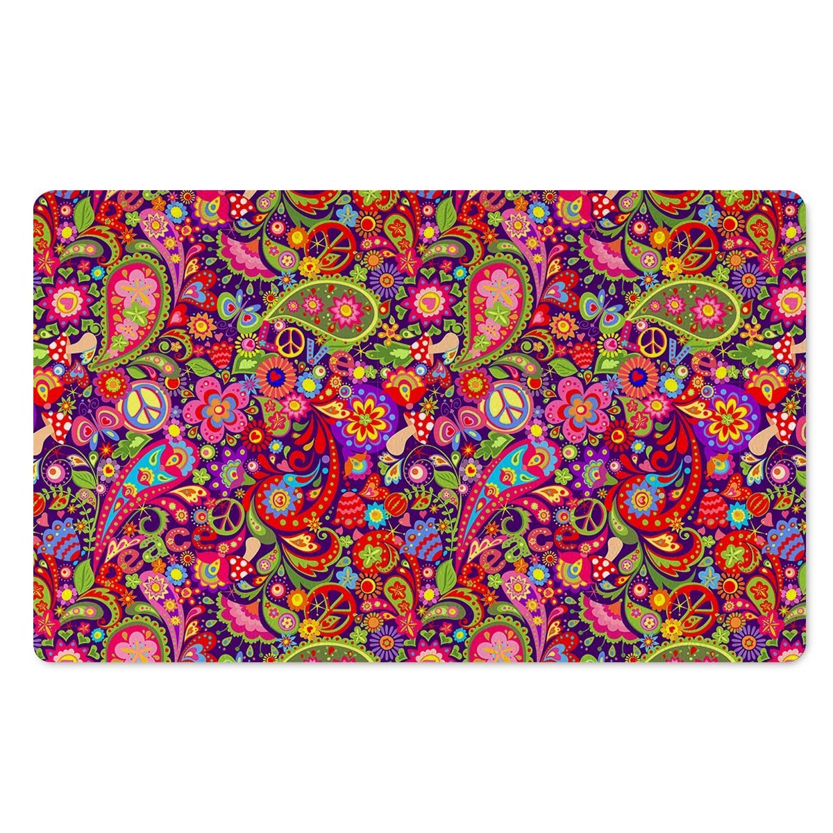 Hippie Paisley Door Mat-grizzshop