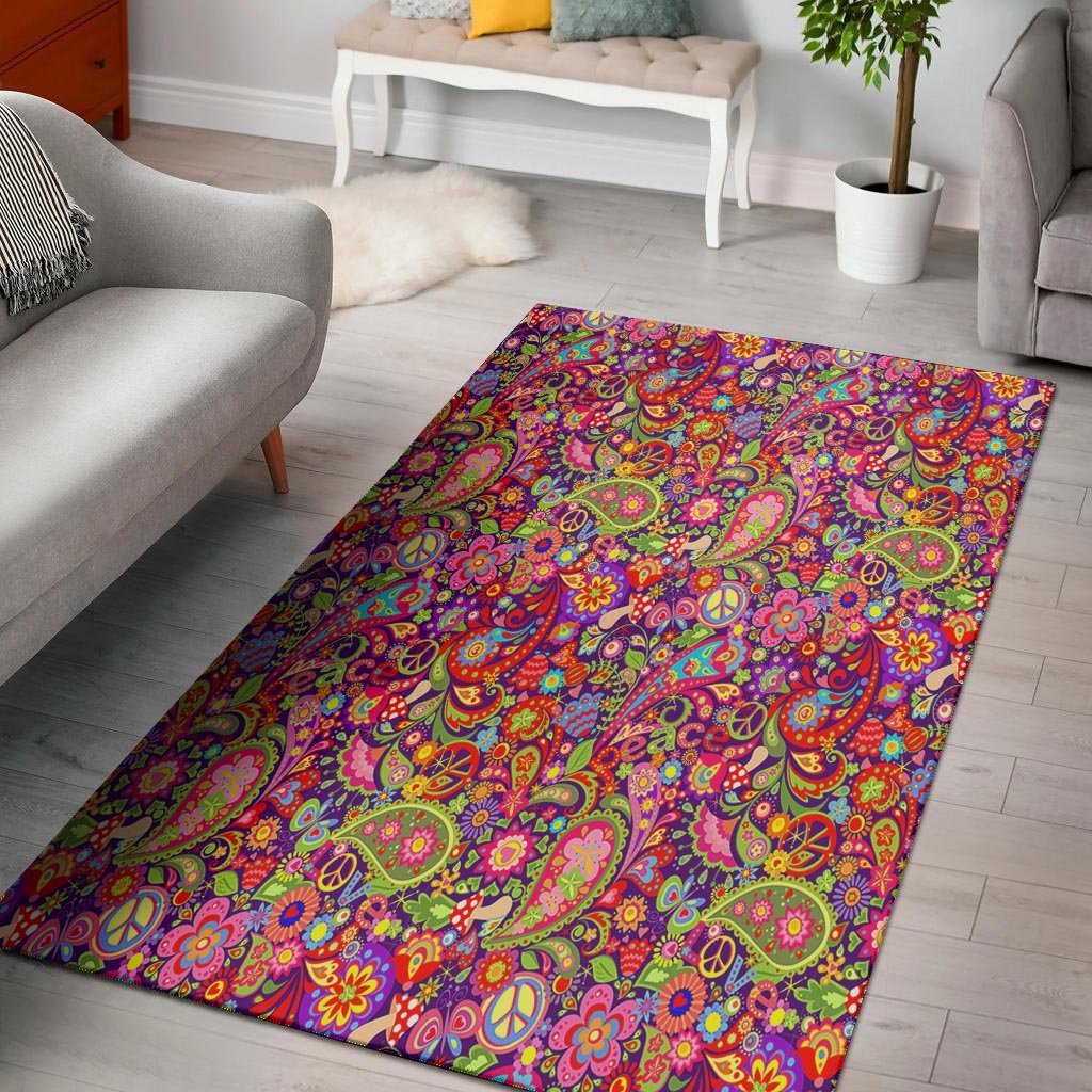 Hippie Paisley Floor Mat-grizzshop