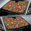 Hippie Paisley Floral Peace Sign Pattern Print Car Sun Shade-grizzshop