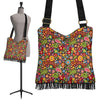 Hippie Paisley Floral Peace Sign Pattern Print Crossbody Bags-grizzshop