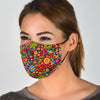 Hippie Paisley Floral Peace Sign Pattern Print Face Mask-grizzshop