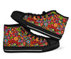 Hippie Paisley Floral Peace Sign Pattern Print Men Women's High Top Shoes-grizzshop