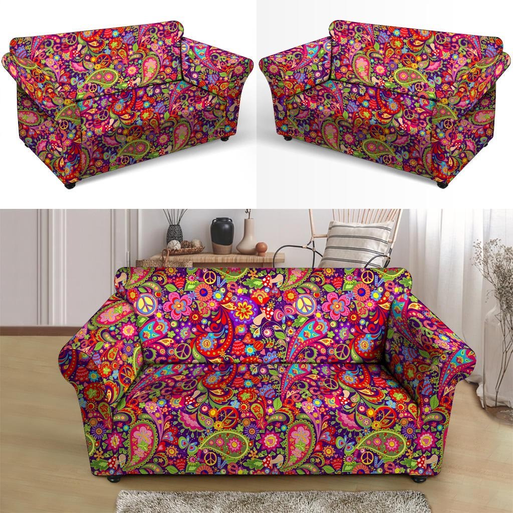 Hippie Paisley Loveseat Cover-grizzshop