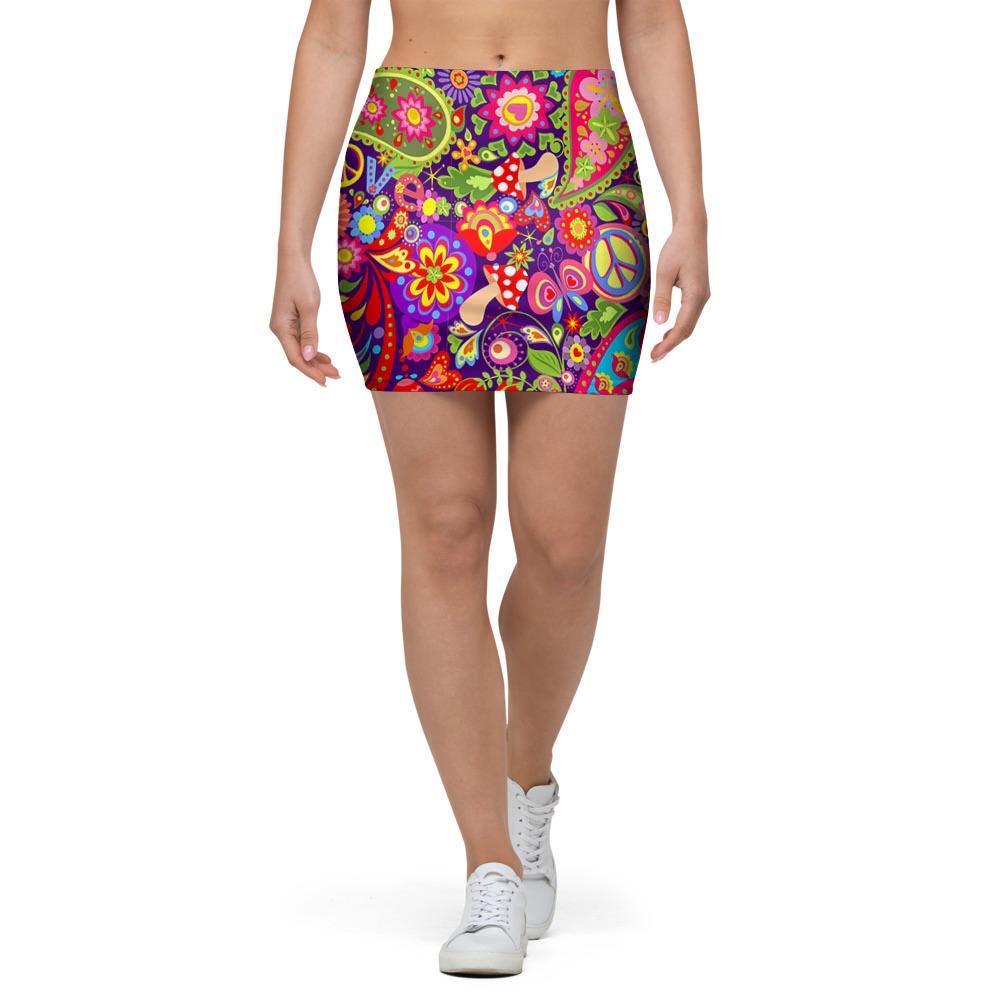 Hippie Paisley Mini Skirt-grizzshop