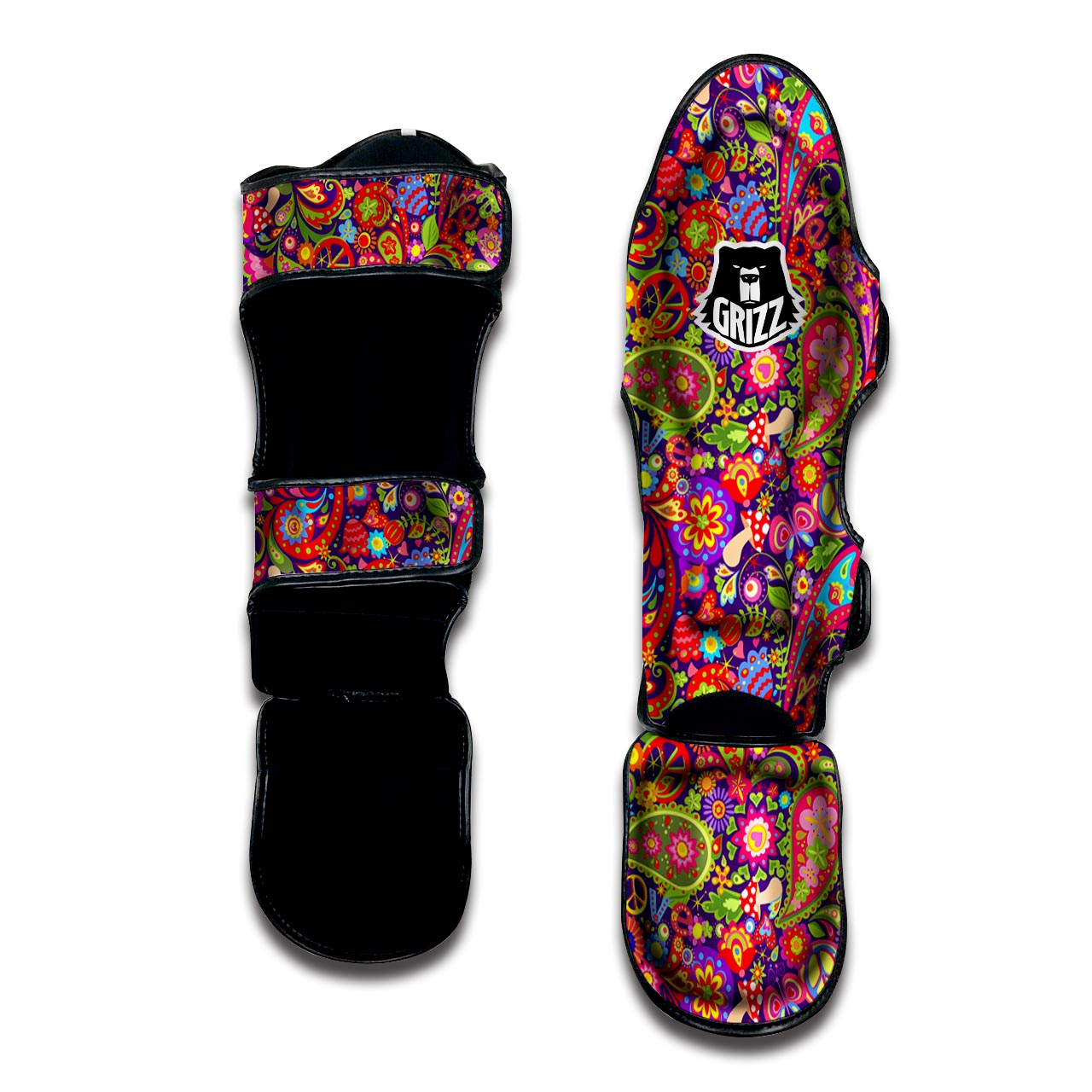 Hippie Paisley Muay Thai Shin Guard-grizzshop