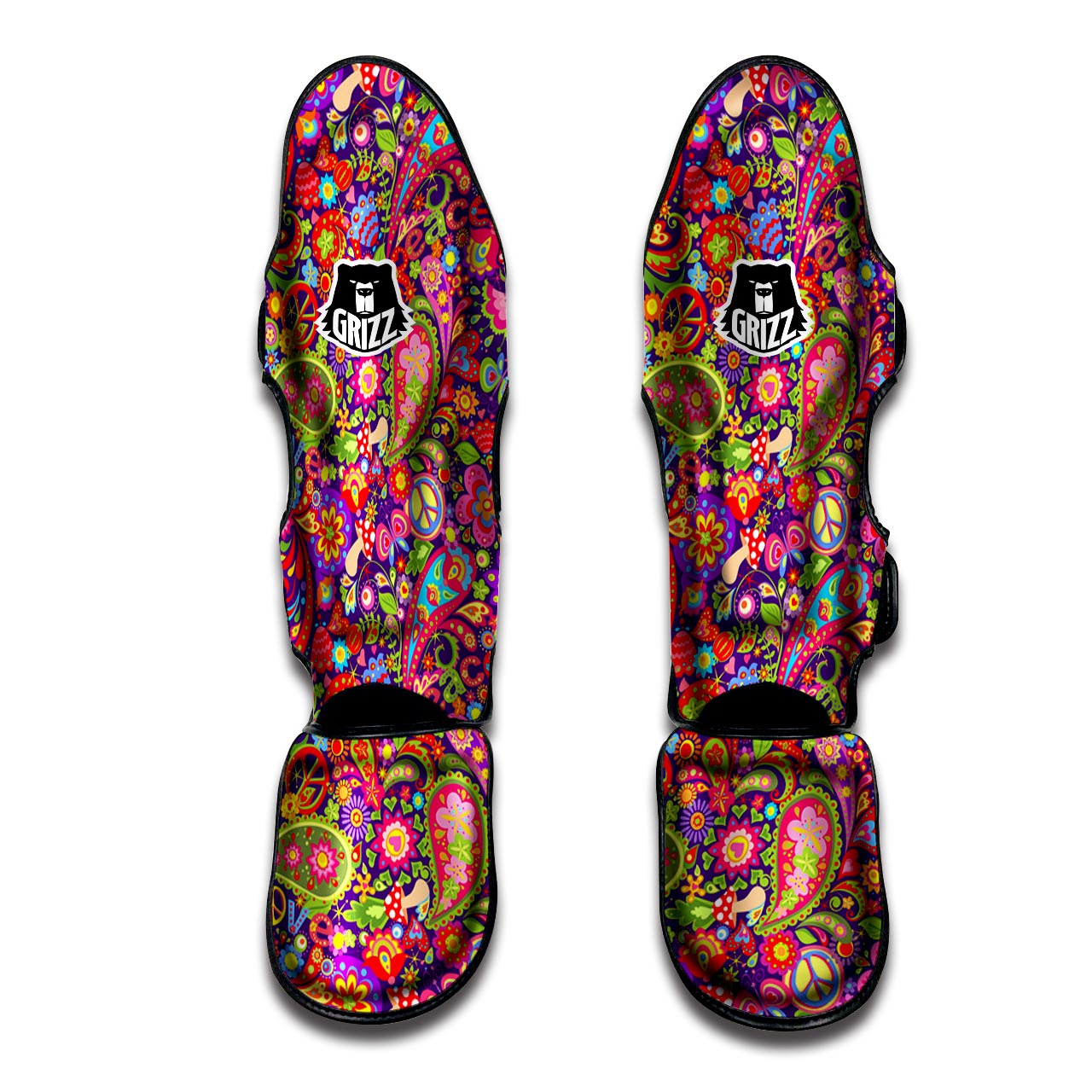 Hippie Paisley Muay Thai Shin Guard-grizzshop