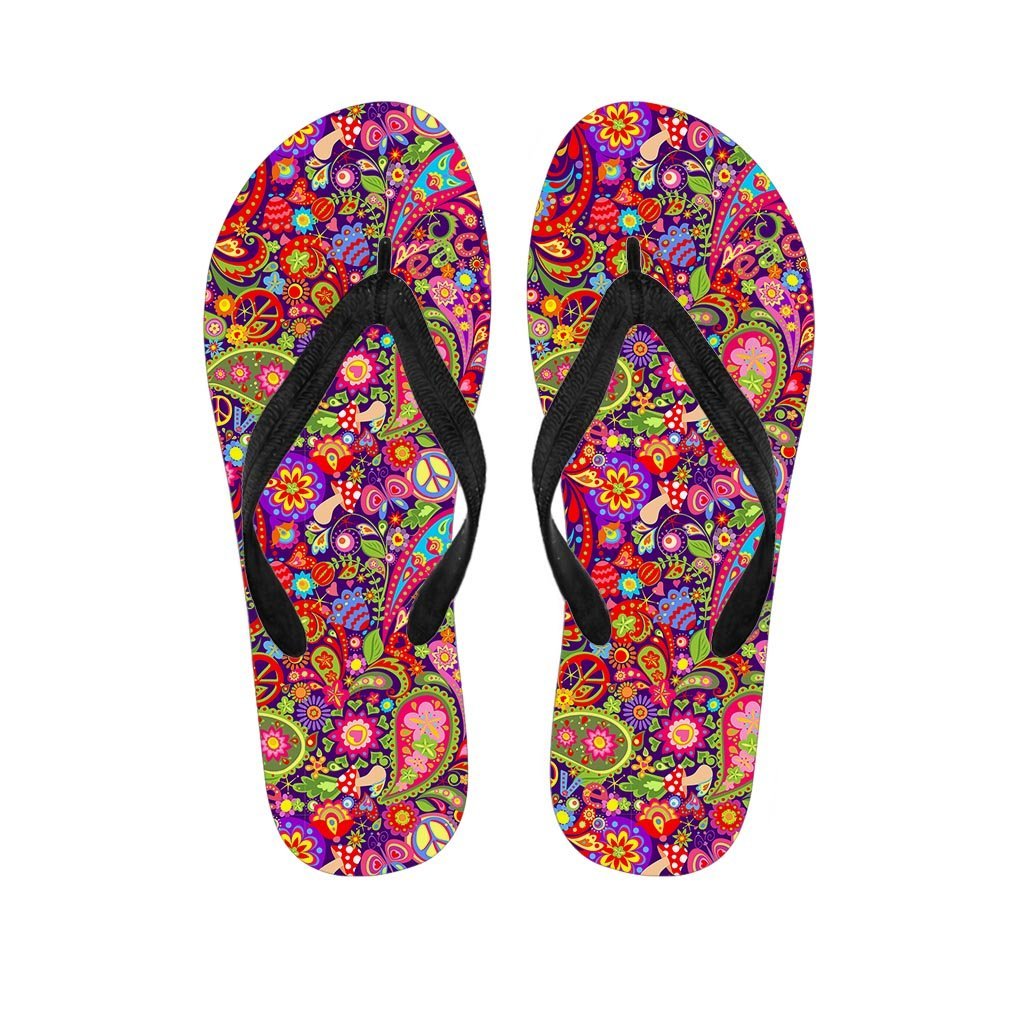 Hippie Paisley Women's Flip Flops-grizzshop