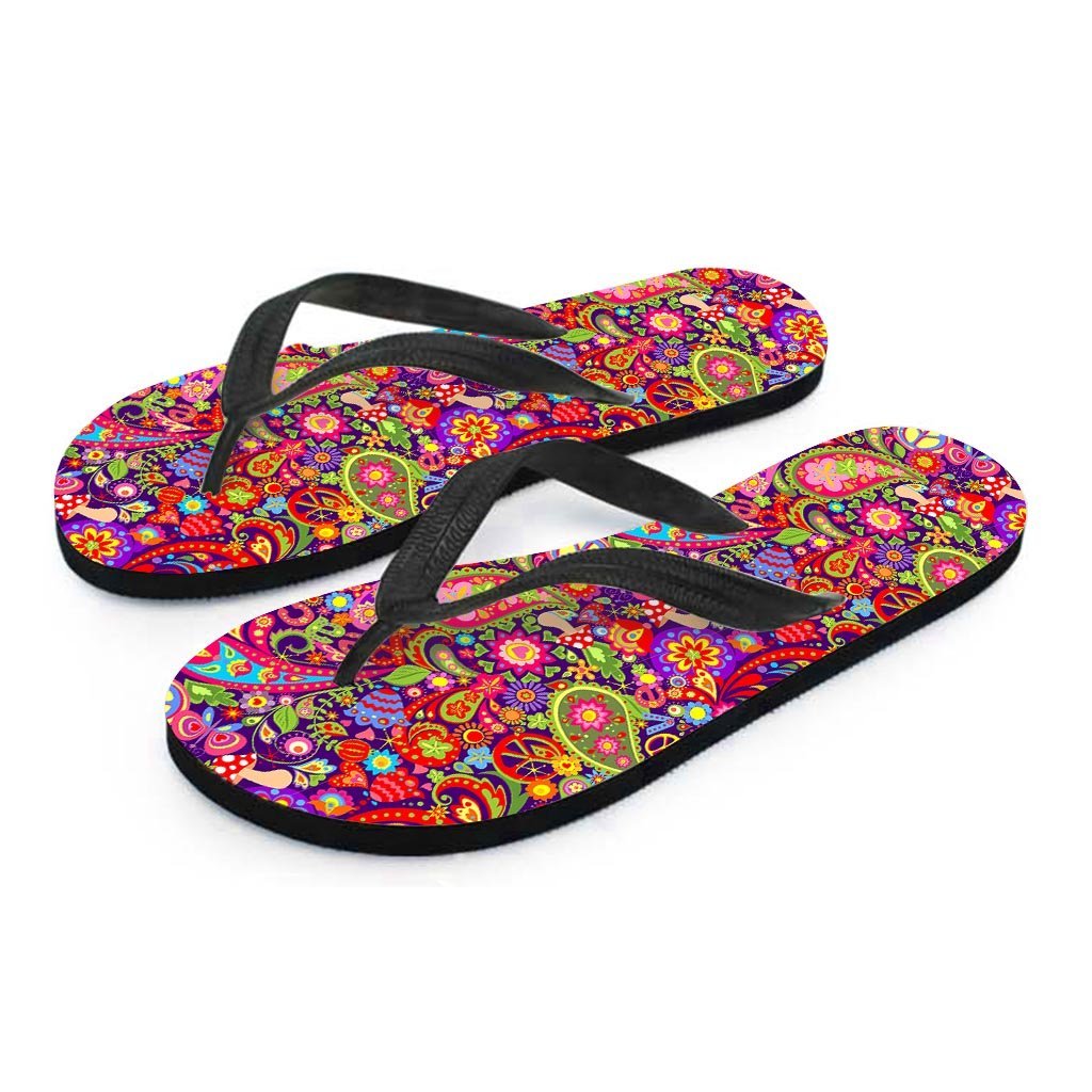 Hippie Paisley Women's Flip Flops-grizzshop