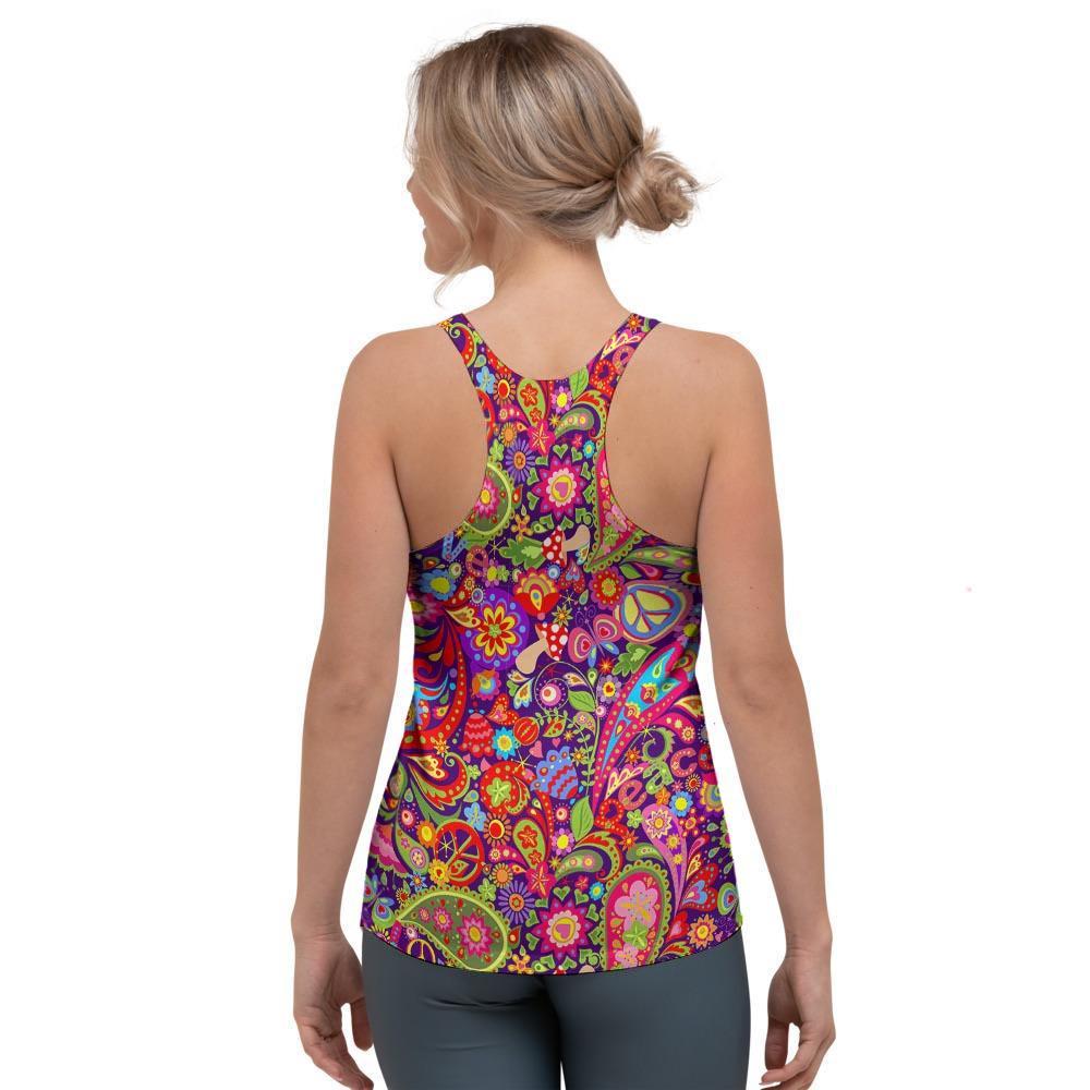 Hippie Paisley Women's Racerback Tank Top-grizzshop