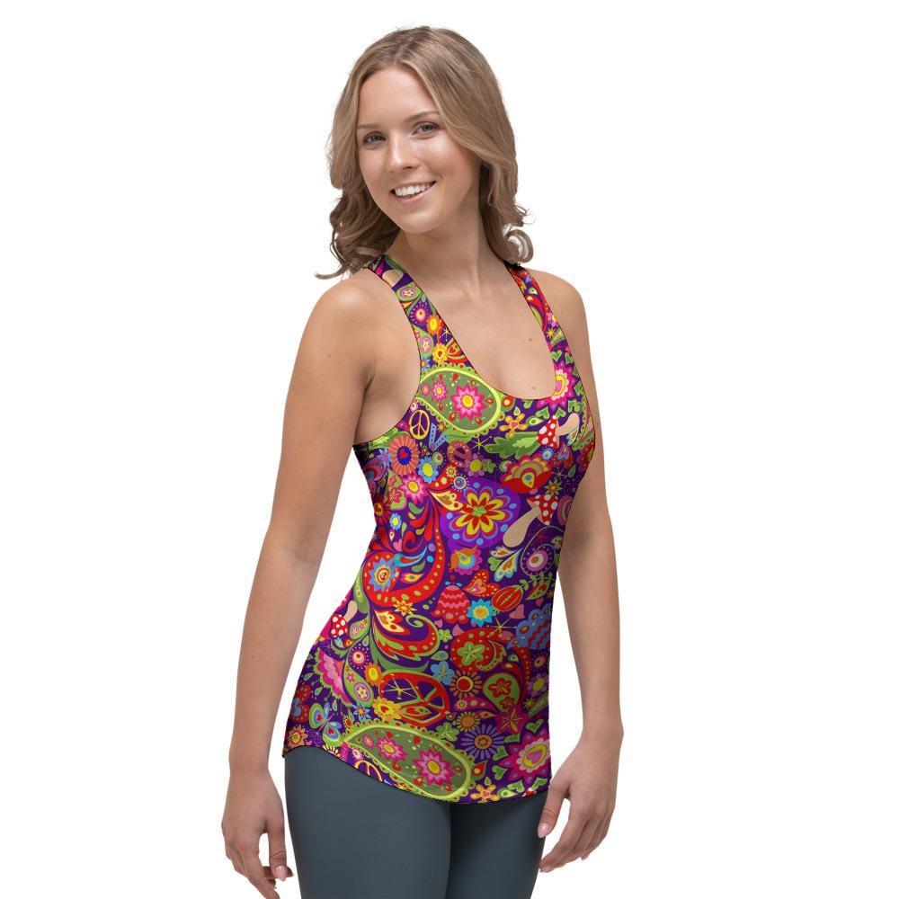 Hippie Paisley Women's Racerback Tank Top-grizzshop