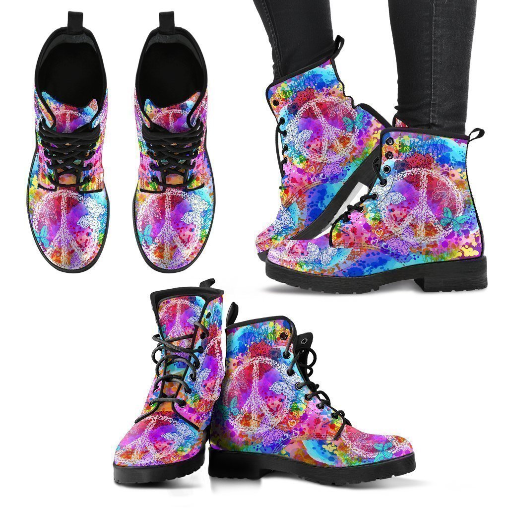 Hippie Peace Handcrafted Boots-grizzshop