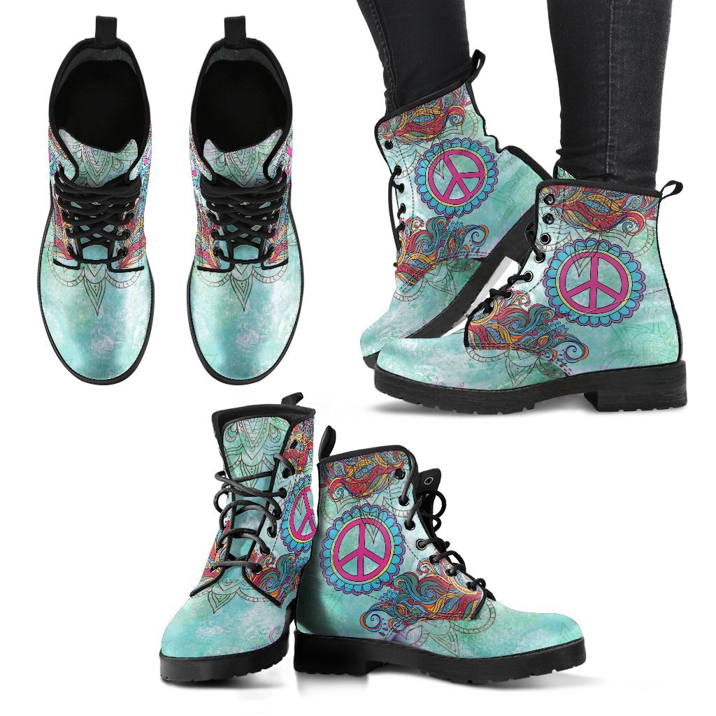 Hippie Peace Handcrafted Boots-grizzshop