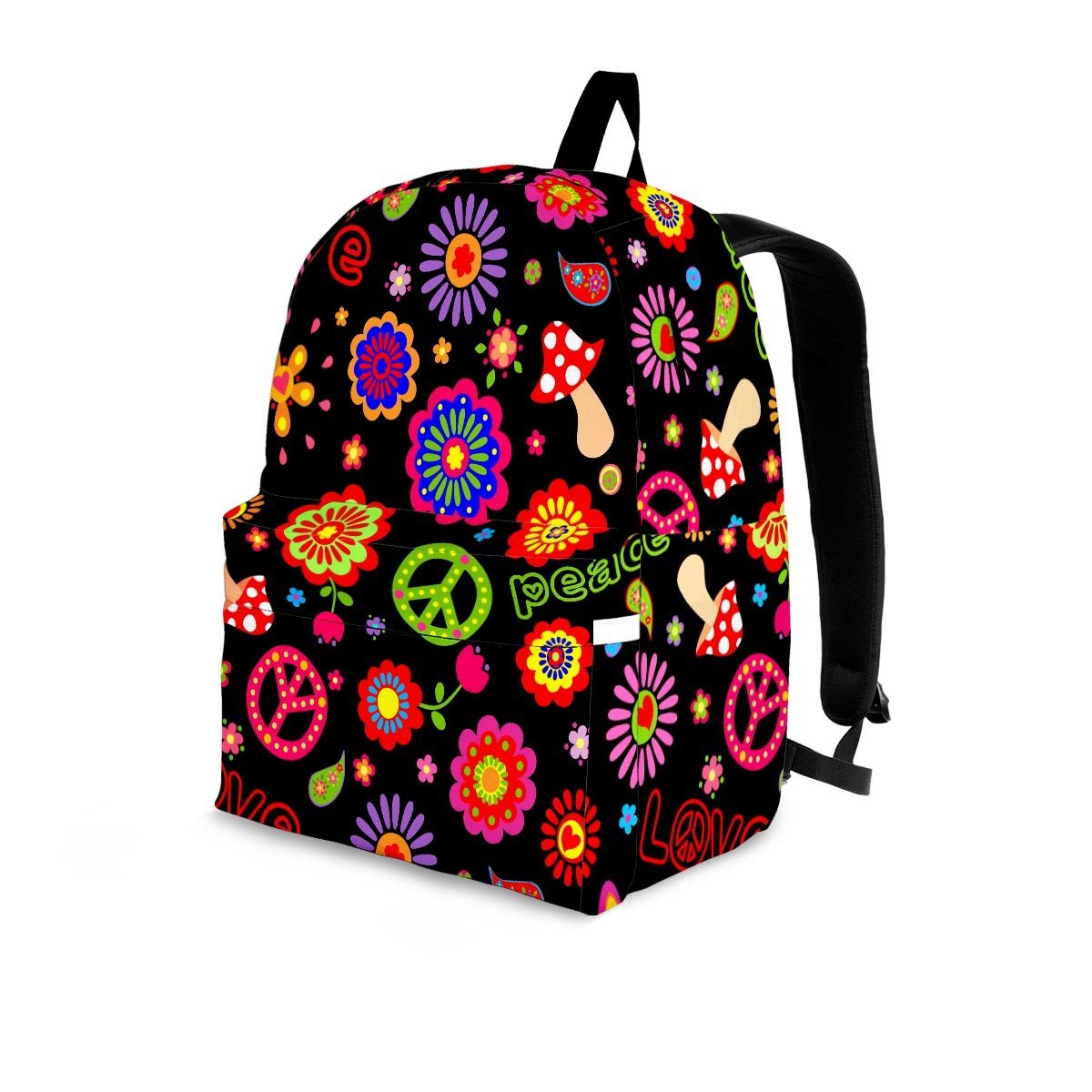 Hippie Peace Print Backpack-grizzshop