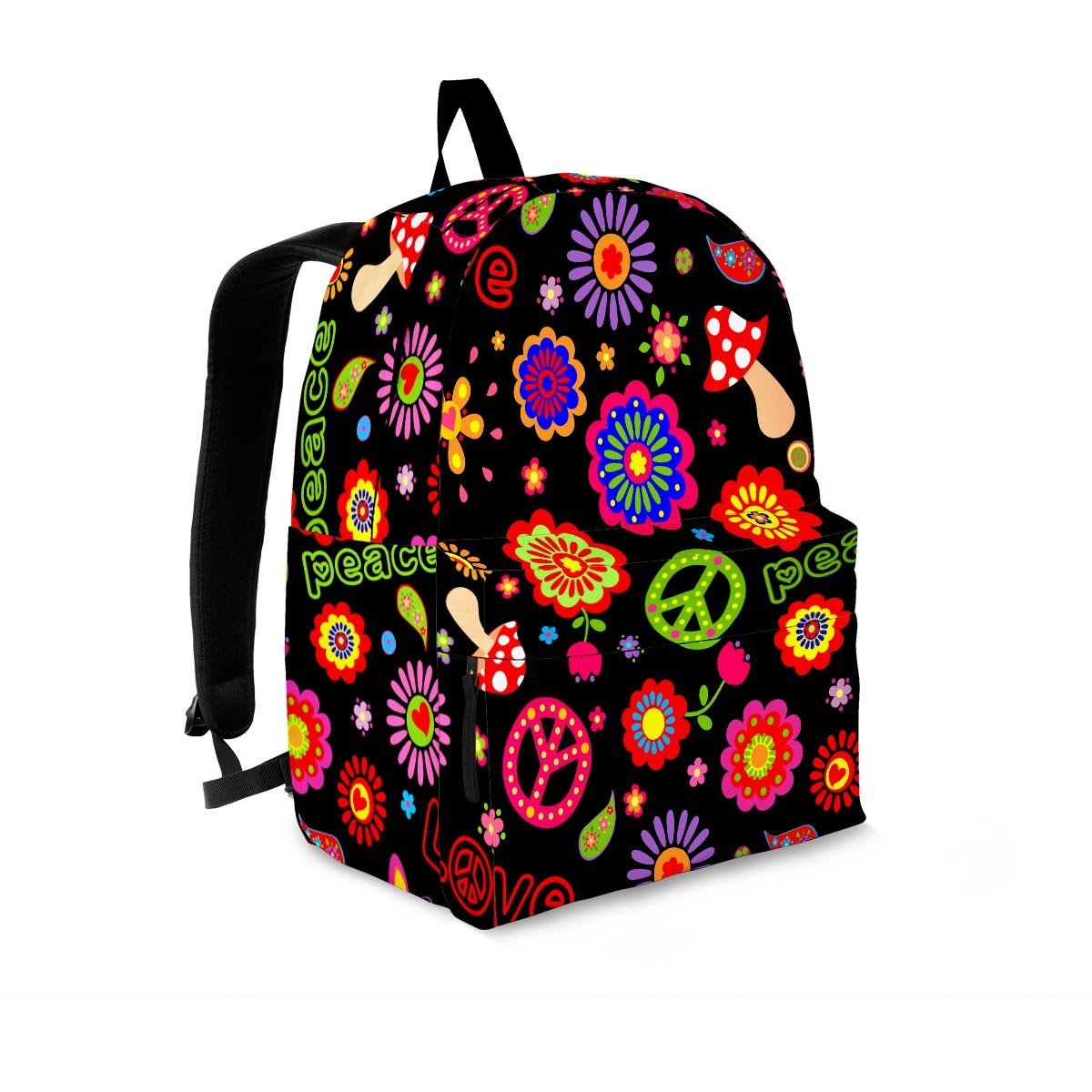 Hippie Peace Print Backpack-grizzshop