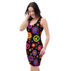 Hippie Peace Print Bodycon Dress-grizzshop