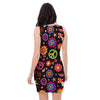 Hippie Peace Print Bodycon Dress-grizzshop