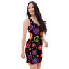 Hippie Peace Print Bodycon Dress-grizzshop