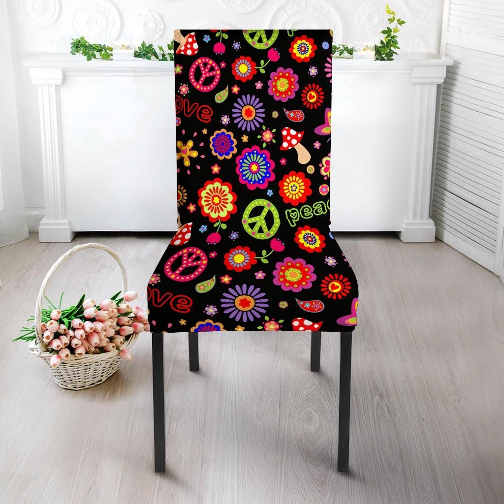 Hippie Peace Print Chair Cover-grizzshop