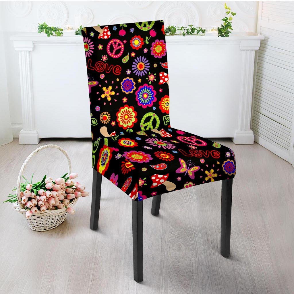 Hippie Peace Print Chair Cover-grizzshop