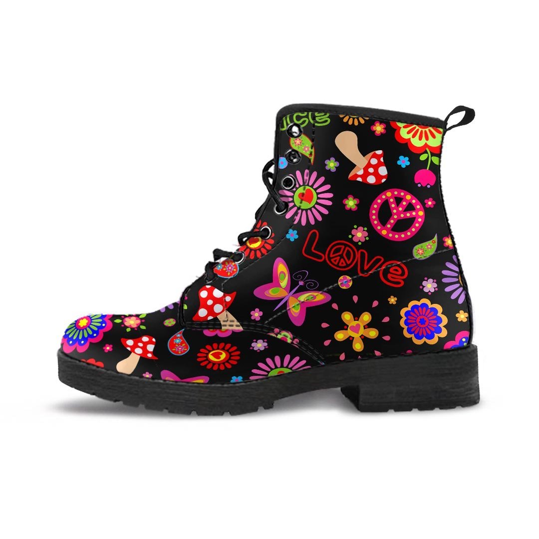 Hippie Peace Print Men's Boots-grizzshop